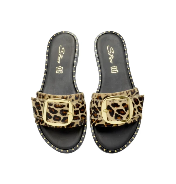 SANDALO CIABATTA LEOPARD PONY E2-059
