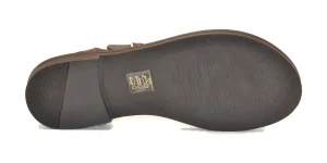 SANDALO CIABATTA TESTA DI MORO LEATHER NAPPA ORO E2-065