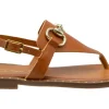 SANDALO INFRADITO TABACCO LEATHER NAPPA ORO E2-055