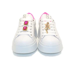 SNEAKER PIA 180A geco pietre bianco fuxia