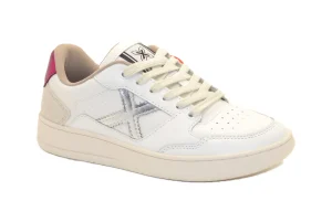 SNEAKERS LEGIT 95 IN PELLE BIANCA CON DETTAGLI I FUXIA E ARGENTO