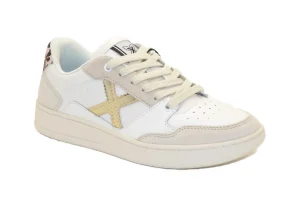 SNEAKERS LEGIT 94 IN PELLE BIANCA CON DETTAGLI LEOPARDO E ORO
