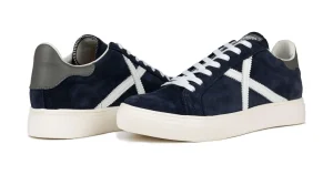 SNEAKERS RETE 99 IN PELLE BLU 8080099