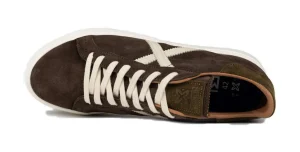 SNEAKERS RETE 100 IN PELLE MARRONE VERDE 8080100