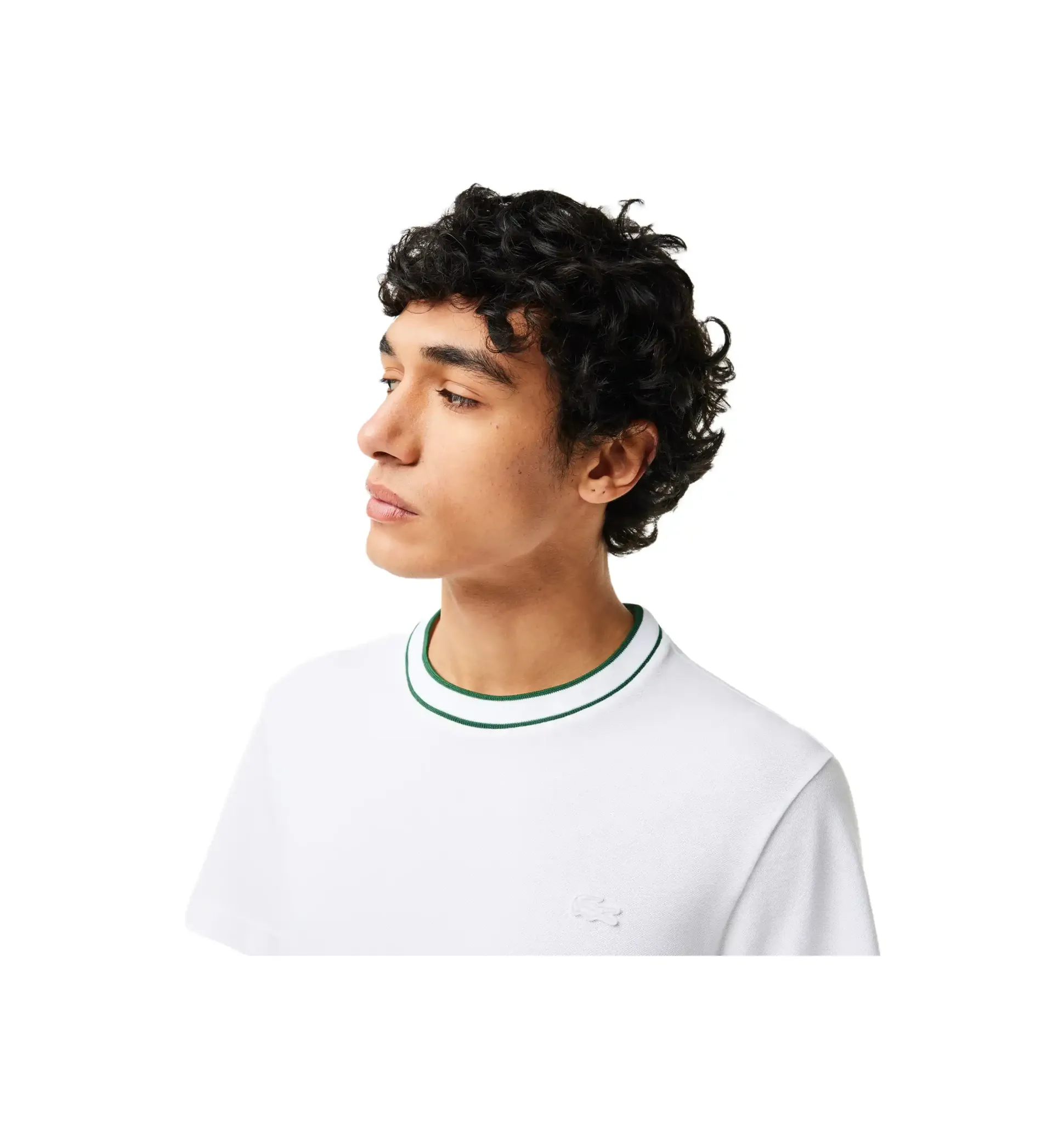 th__tshirt_in_piqu_elasti_2.webp TH8174 001 T-SHIRT IN PIQUÉ ELASTICIZZATO CON COLLETTO A RIGHE BIANCO VERDE