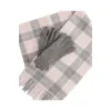 WOOL TARTAN SCARF AND GLOVE PINK GREY TARTAN GIFT SET