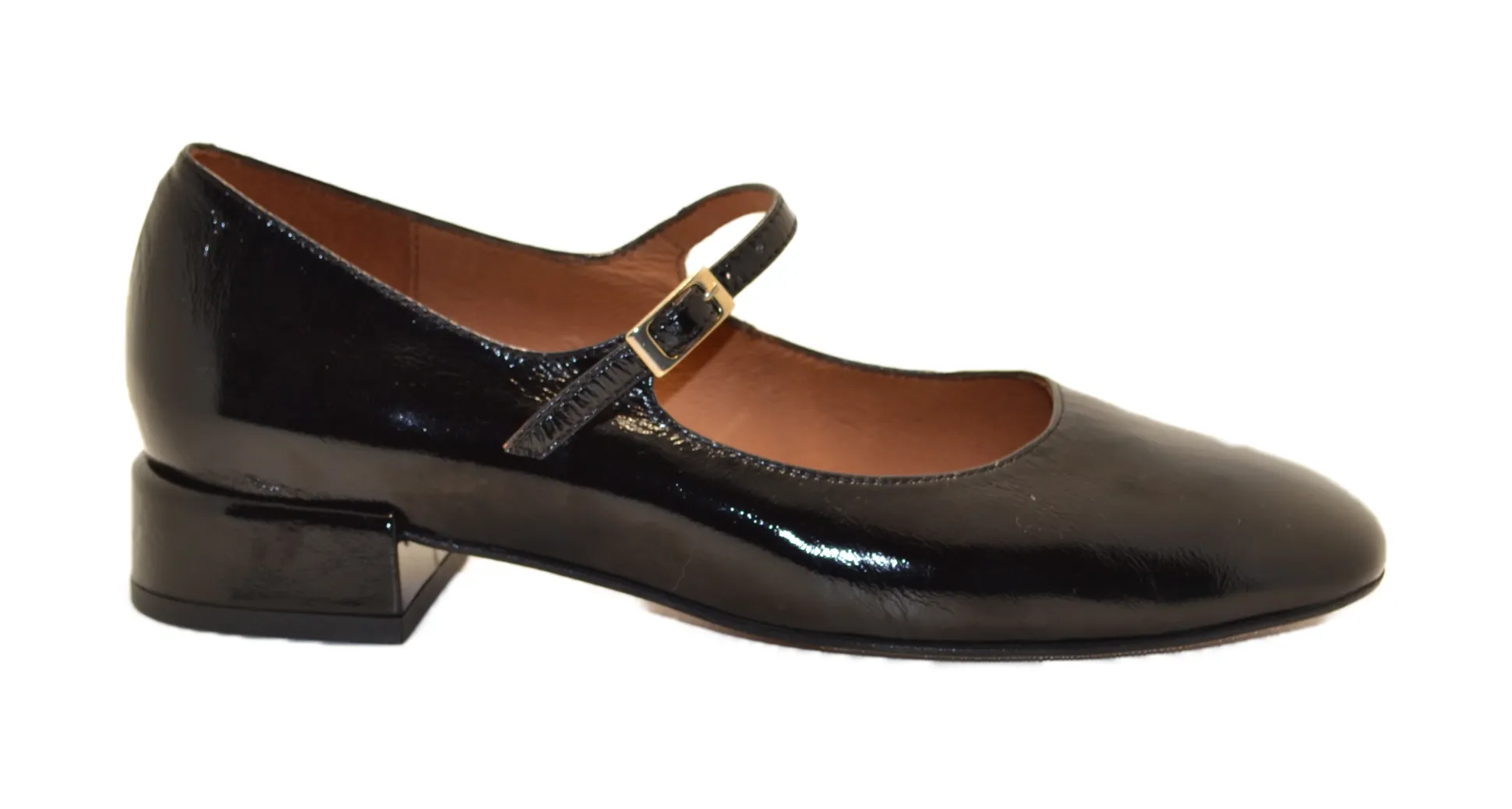yamea__shiny_leather_roun_0.webp YAMEA - Shiny leather round toe pumps Negro